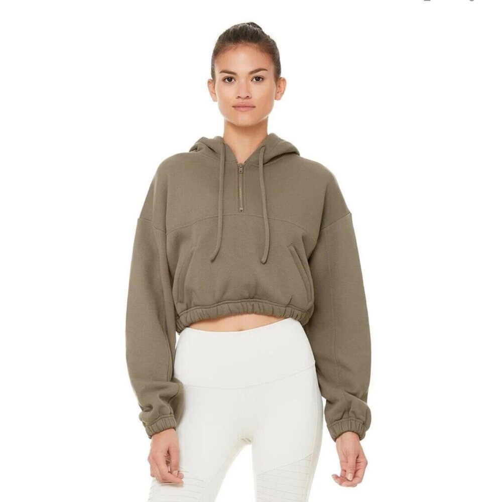 Alo Yoga Hoodie + Legging Set, Size M, Olive Branch
